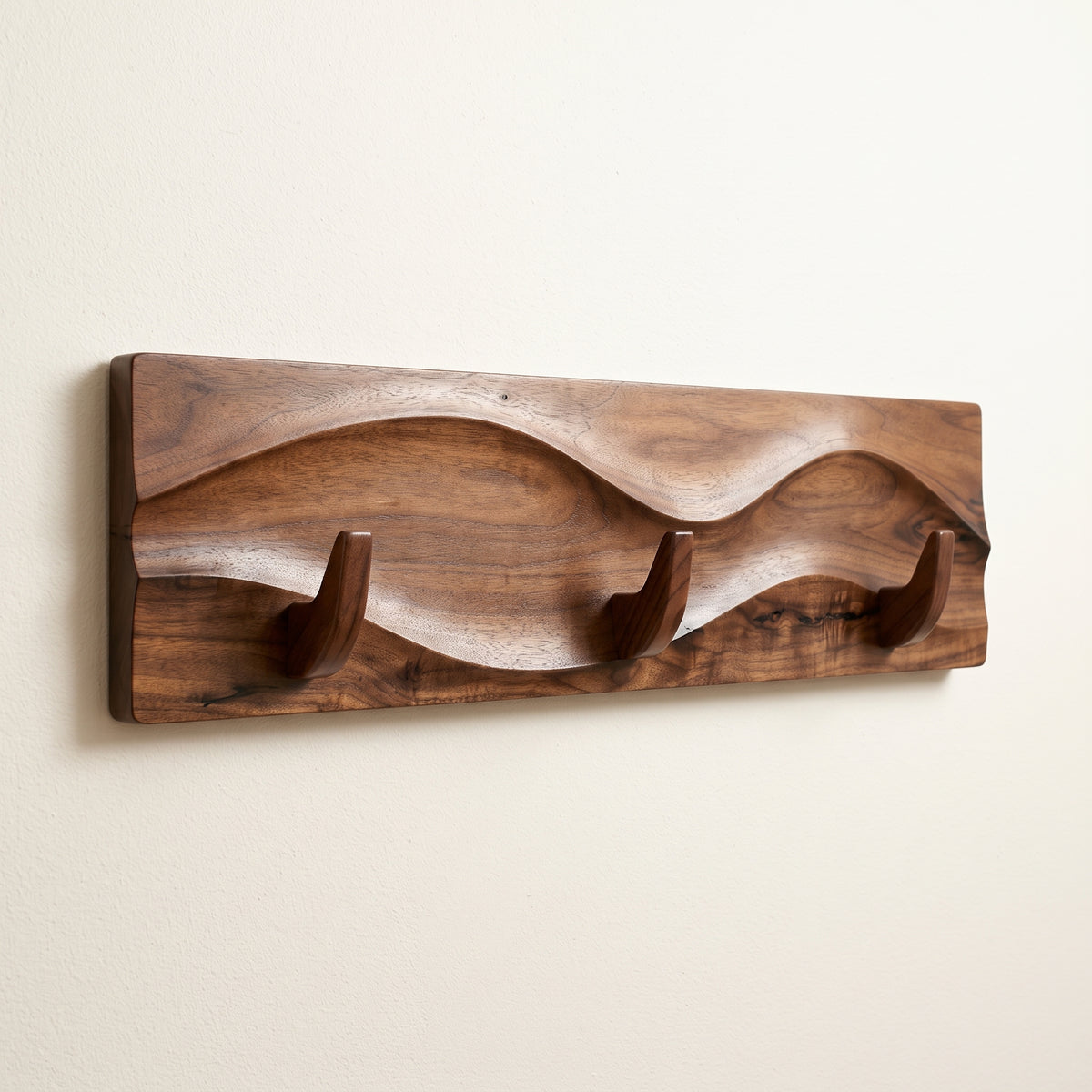 26" Wall-Mounted Coat Rack in Black Walnut