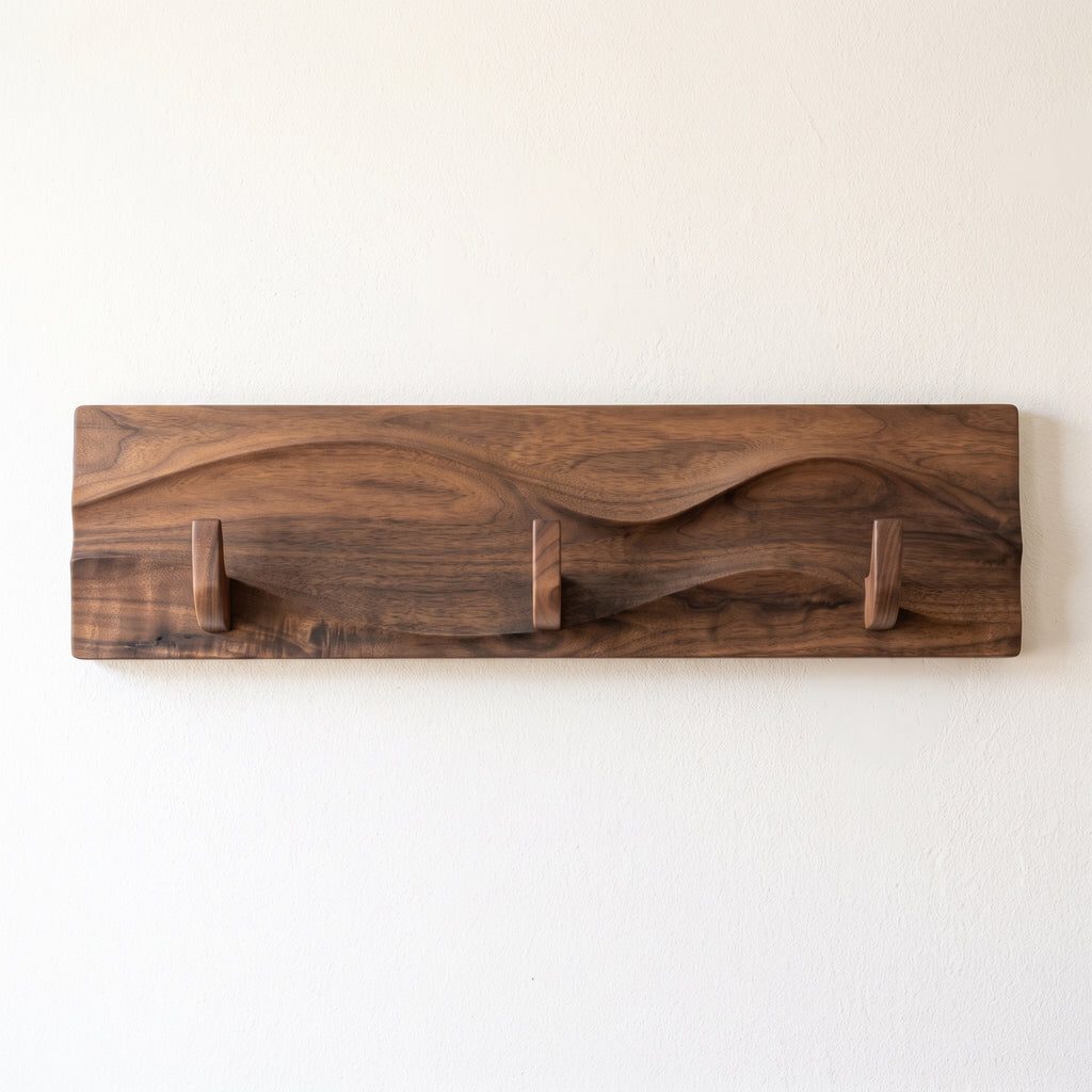 26" Wall-Mounted Coat Rack in Black Walnut